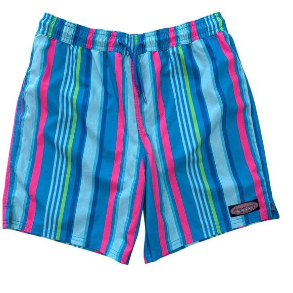 Brand new Boy's Vineyard Vines boys' striped Chappy Swim Trunks, size large - Picture 1 of 10
